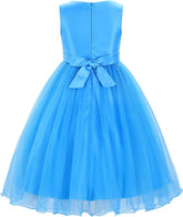 Little Girls' Sequin Mesh Flower Ball Gown Party Dress Tulle Prom